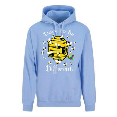 Dare To Be Different Bee Puzzle Cool Autism Awareness Gift Unisex Surf Hoodie