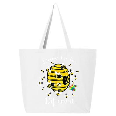 Dare To Be Different Bee Puzzle Cool Autism Awareness Gift 25L Jumbo Tote