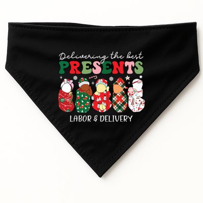 Delivering The Best Presents Labor Delivery Nurse Christmas USA-Made Doggie Bandana