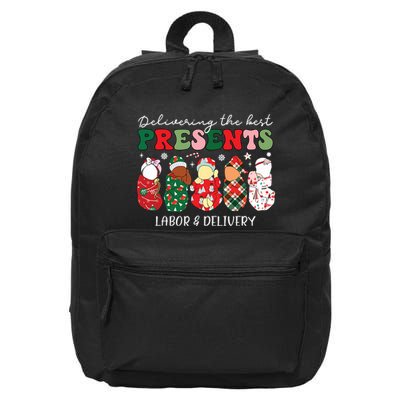 Delivering The Best Presents Labor Delivery Nurse Christmas 16 in Basic Backpack