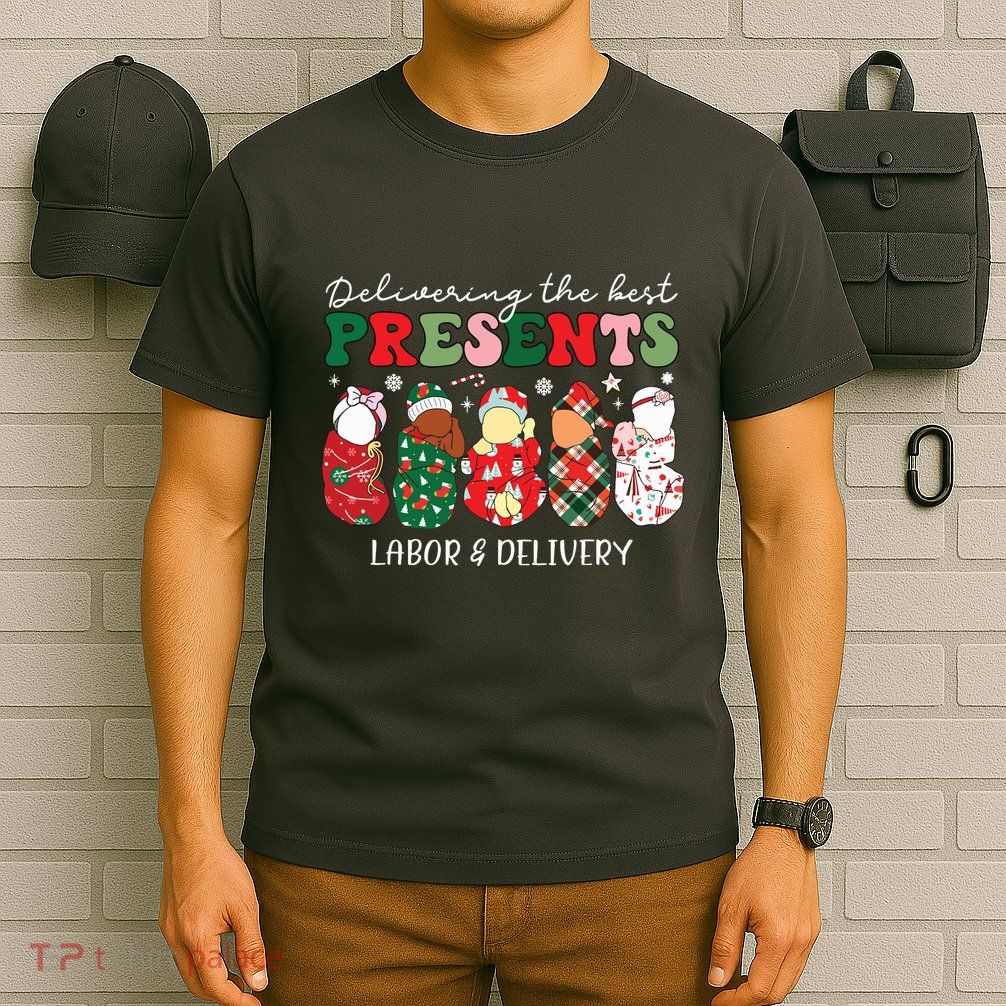 Delivering The Best Presents Labor Delivery Nurse Christmas T-Shirt