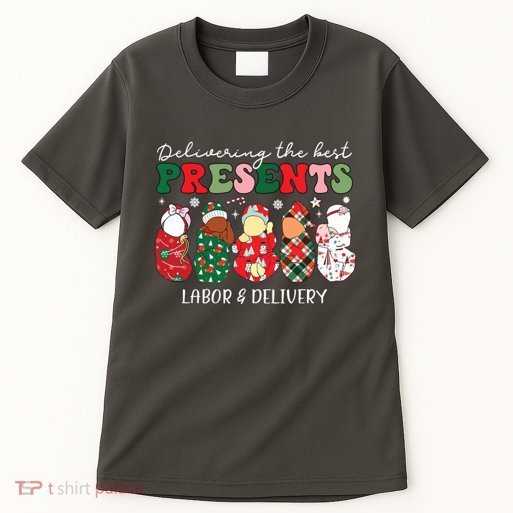 Delivering The Best Presents Labor Delivery Nurse Christmas Tall T-Shirt