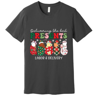 Delivering The Best Presents Labor Delivery Nurse Christmas Premium T-Shirt