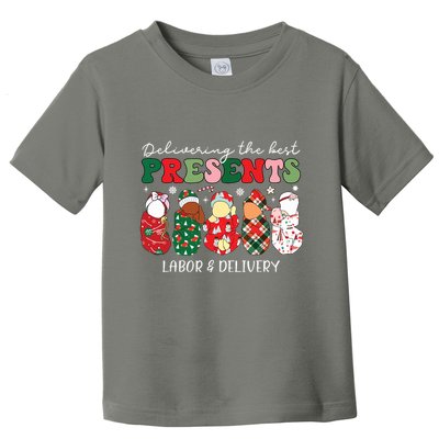 Delivering The Best Presents Labor Delivery Nurse Christmas Toddler T-Shirt