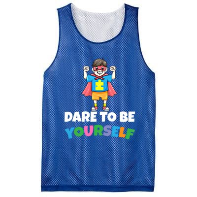 Dare To Be Yourself Autism Support Autistic Son Gift Mesh Reversible Basketball Jersey Tank