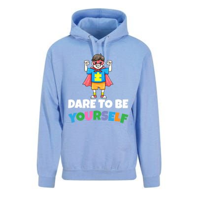 Dare To Be Yourself Autism Support Autistic Son Gift Unisex Surf Hoodie