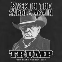 Donald Trump Back In The Saddle Again 7 Panel Mesh Trucker Snapback Hat