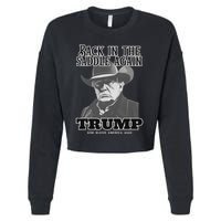 Donald Trump Back In The Saddle Again Cropped Pullover Crew