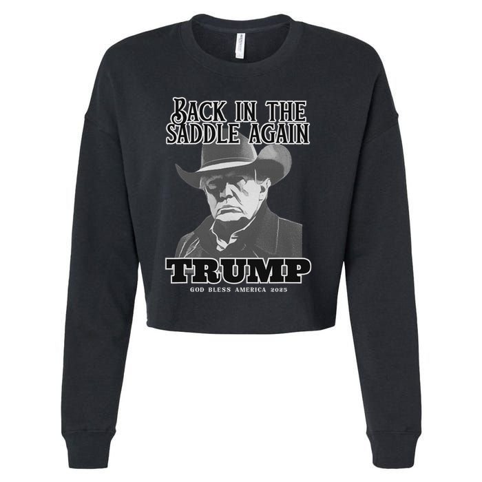 Donald Trump Back In The Saddle Again Cropped Pullover Crew