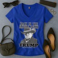 Donald Trump Back In The Saddle Again Women's V-Neck T-Shirt