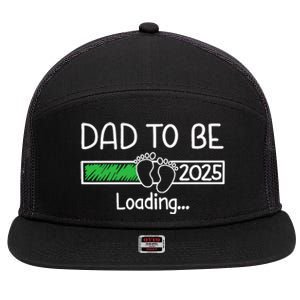 Dad To Be 2025 Dad Loading 2025 Father 7 Panel Mesh Trucker Snapback Hat