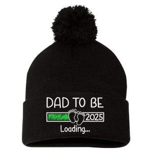 Dad To Be 2025 Dad Loading 2025 Father Pom Pom 12in Knit Beanie