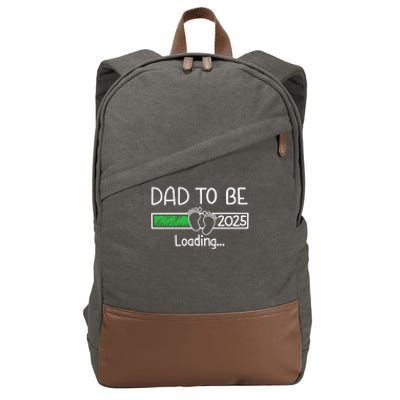 Dad To Be 2025 Dad Loading 2025 Father Cotton Canvas Backpack