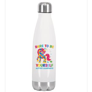 Dare To Be Yourself Unicorn Autism Awareness Gift Stainless Steel Insulated Water Bottle