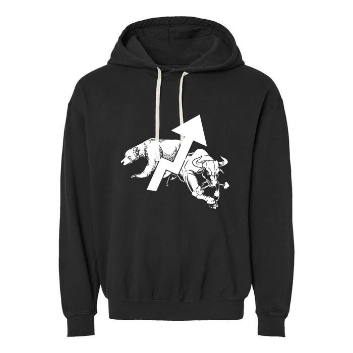 Day Trading Bear Bull Stock Market Day Trader Garment-Dyed Fleece Hoodie
