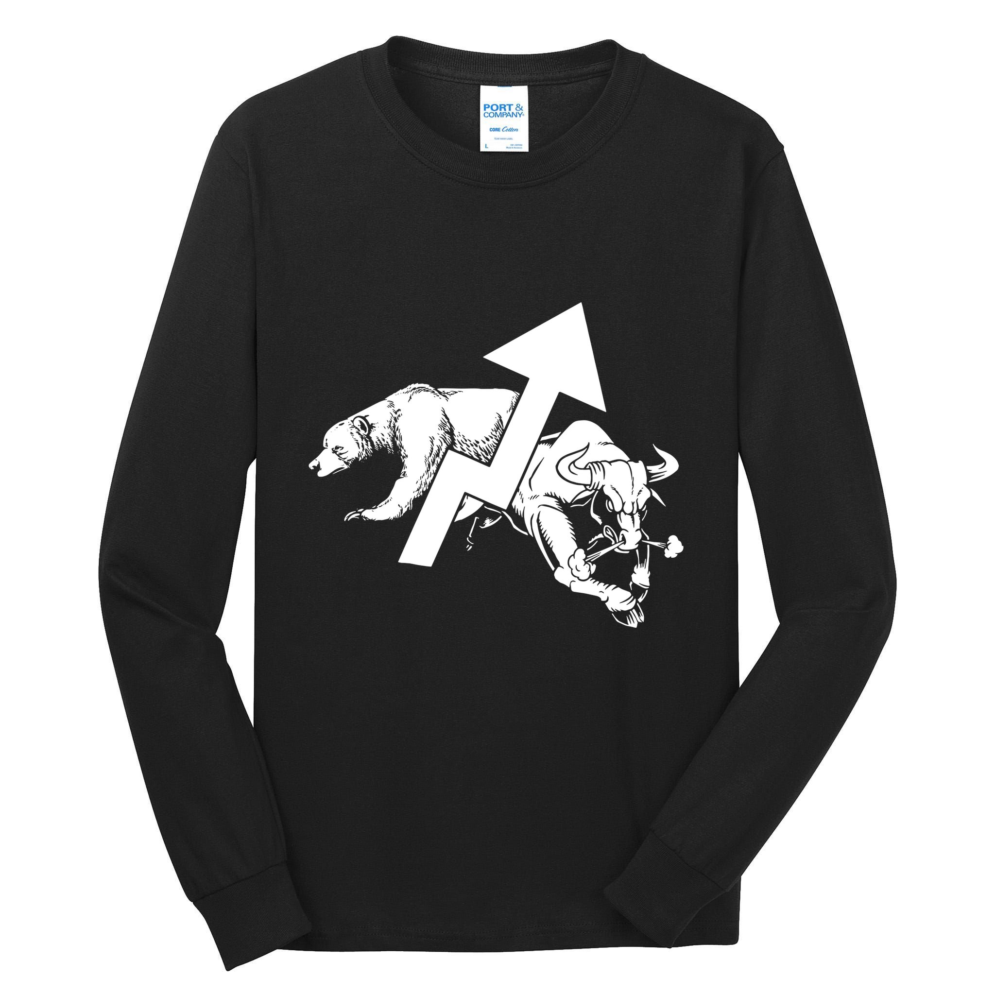 Day Trading Bear Bull Stock Market Day Trader Tall Long Sleeve T-Shirt