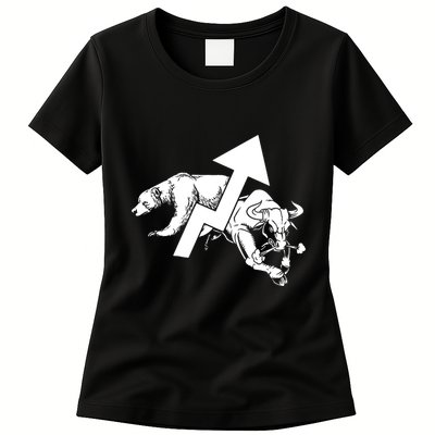 Day Trading Bear Bull Stock Market Day Trader Womens T-Shirt