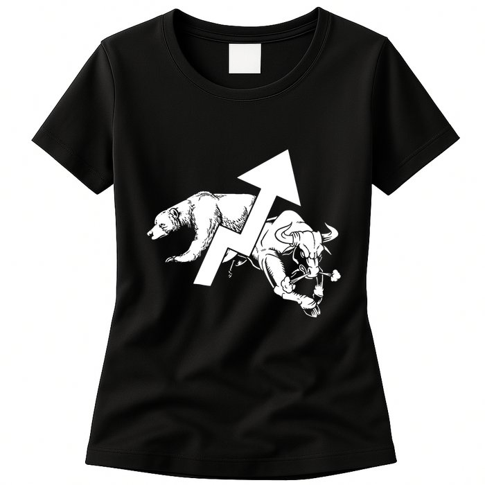 Day Trading Bear Bull Stock Market Day Trader Womens T-Shirt
