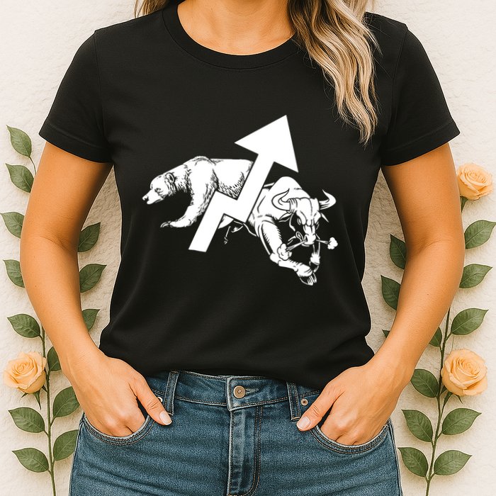 Day Trading Bear Bull Stock Market Day Trader Womens T-Shirt