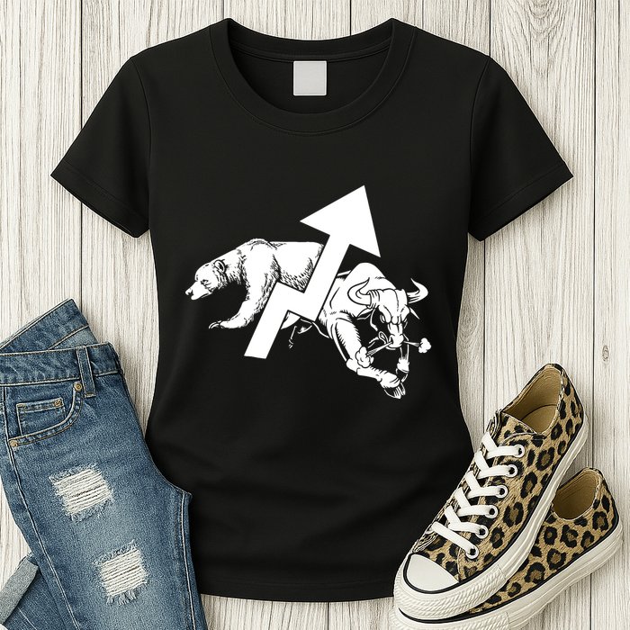 Day Trading Bear Bull Stock Market Day Trader Womens T-Shirt
