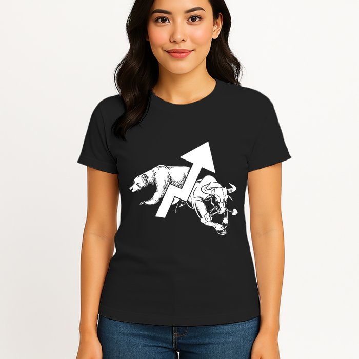 Day Trading Bear Bull Stock Market Day Trader Womens T-Shirt
