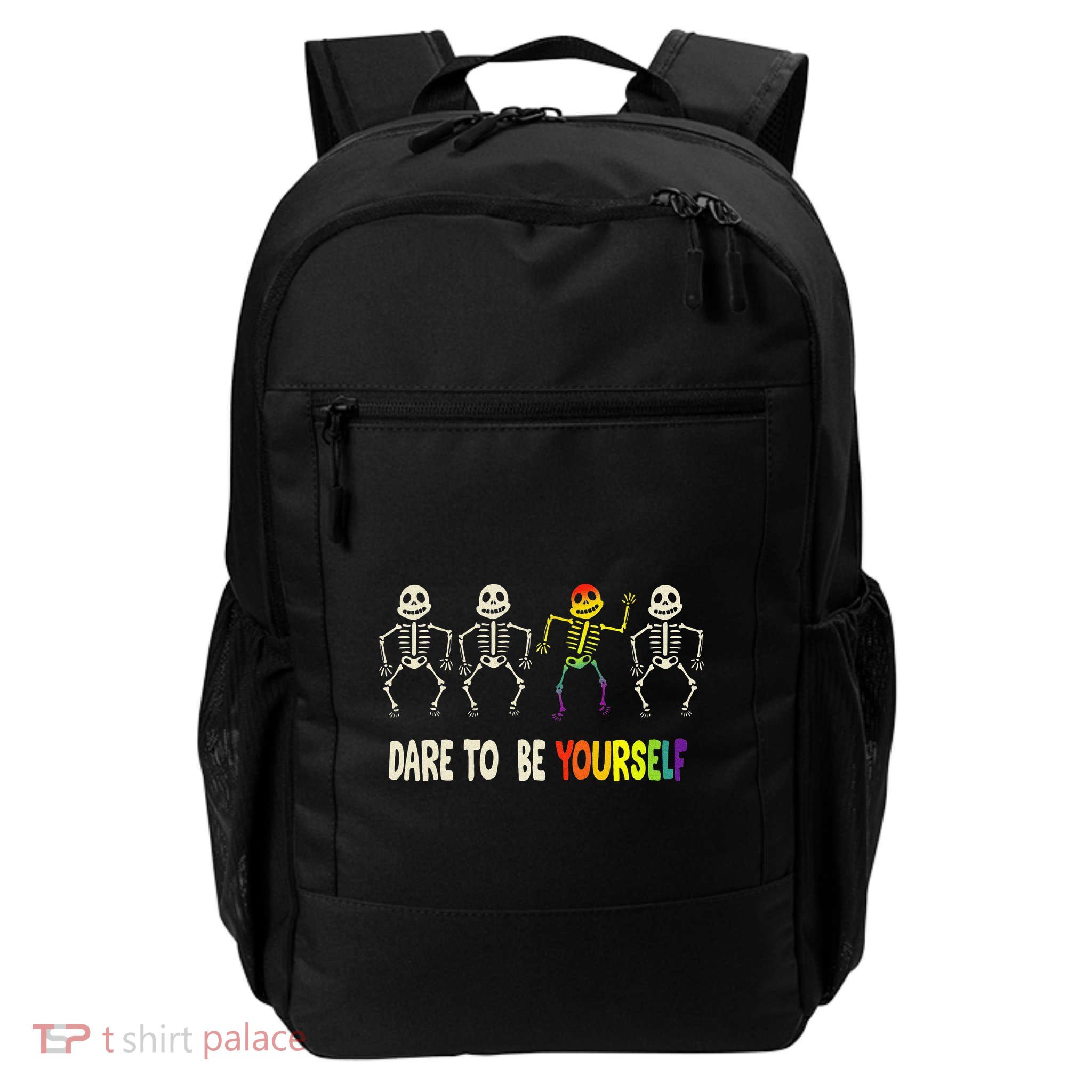 Dare To Be Yourself Cute Lgbt Pride Bones Rainbow Backpack