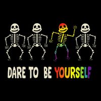Dare To Be Yourself Cute Lgbt Pride Bones Rainbow Wool Snapback Cap