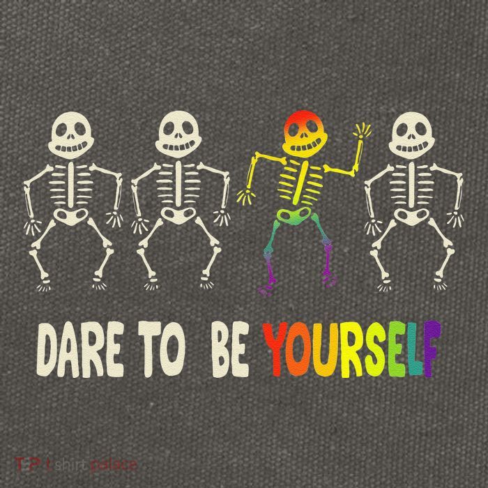 Dare To Be Yourself Cute Lgbt Pride Bones Rainbow Cotton Canvas Backpack
