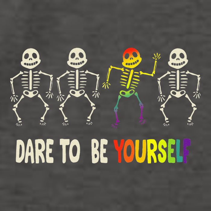Dare To Be Yourself Cute Lgbt Pride Bones Rainbow Vector Backpack