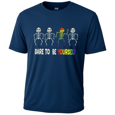 Dare To Be Yourself Cute Lgbt Pride Bones Rainbow Performance Shirt