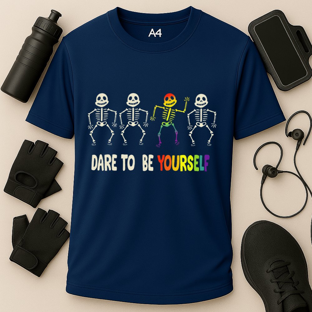 Dare To Be Yourself Cute Lgbt Pride Bones Rainbow Performance Shirt