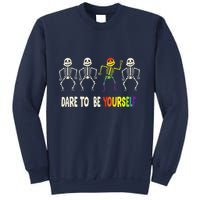 Dare To Be Yourself Cute Lgbt Pride Bones Rainbow Sweatshirt