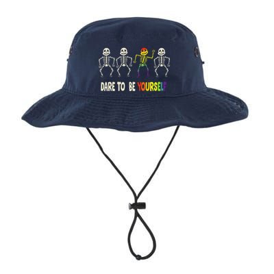 Dare To Be Yourself Cute Lgbt Pride Bones Rainbow Bucket Hat