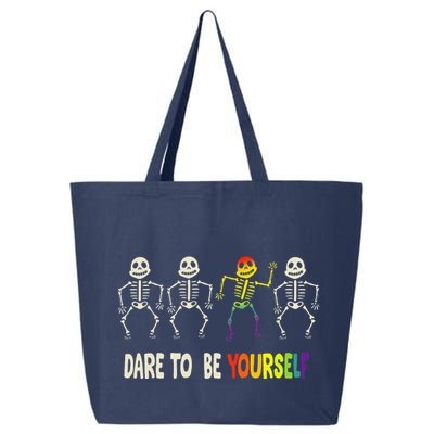 Dare To Be Yourself Cute Lgbt Pride Bones Rainbow 25L Jumbo Tote