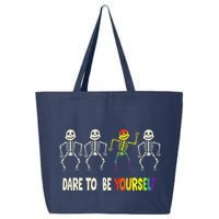 Dare To Be Yourself Cute Lgbt Pride Bones Rainbow 25L Jumbo Tote