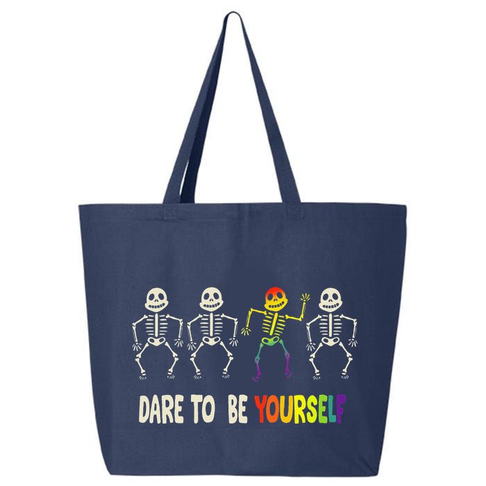 Dare To Be Yourself Cute Lgbt Pride Bones Rainbow 25L Jumbo Tote