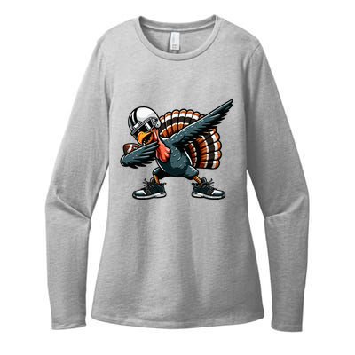 Dabbing Turkey Bowl Football Thanksgiving Womens CVC Long Sleeve Shirt