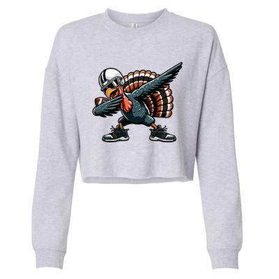 Dabbing Turkey Bowl Football Thanksgiving Cropped Pullover Crew