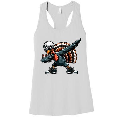 Dabbing Turkey Bowl Football Thanksgiving Women's Racerback Tank