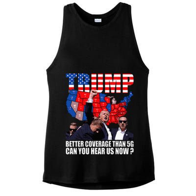 Donald Trump Better Coverage Than 5g Can You Hear Us Now Ladies PosiCharge Tri-Blend Wicking Tank