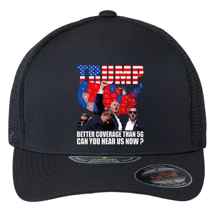 Donald Trump Better Coverage Than 5g Can You Hear Us Now Flexfit Unipanel Trucker Cap