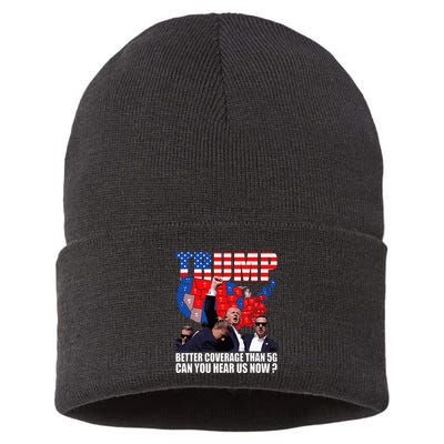 Donald Trump Better Coverage Than 5g Can You Hear Us Now Sustainable Knit Beanie