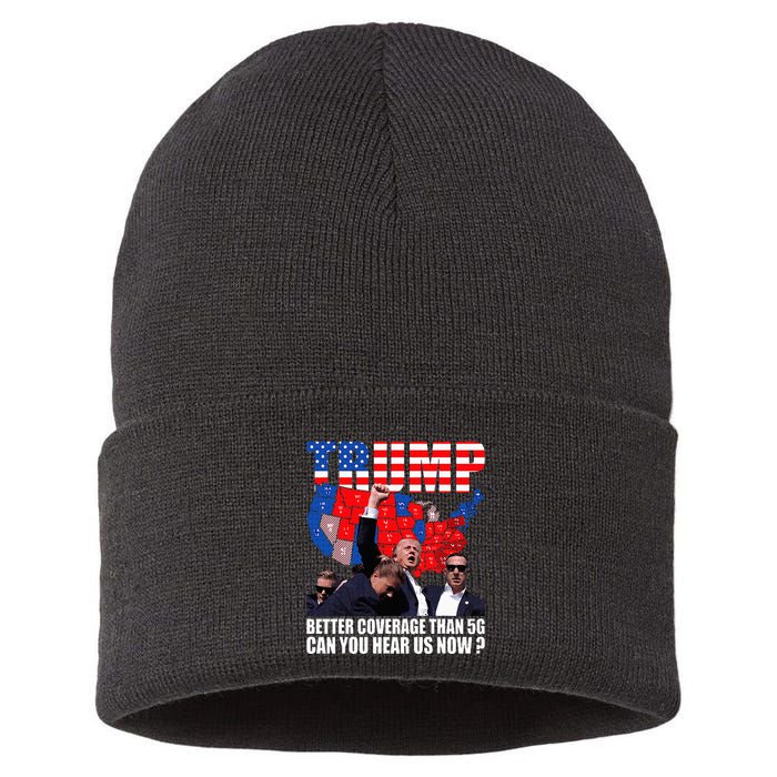 Donald Trump Better Coverage Than 5g Can You Hear Us Now Sustainable Knit Beanie