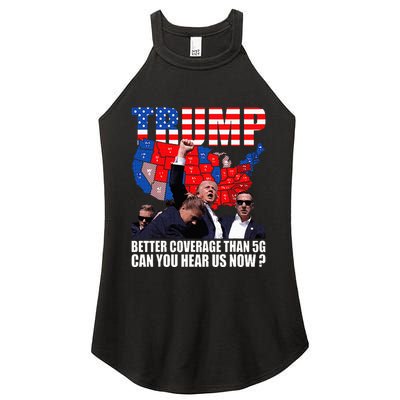 Donald Trump Better Coverage Than 5g Can You Hear Us Now Women's Perfect Tri Rocker Tank