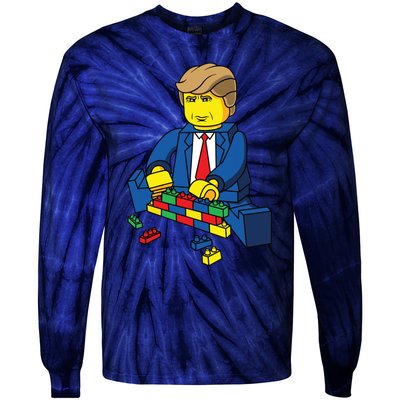 Donald Trump Build A Wall Tie-Dye Long Sleeve Shirt