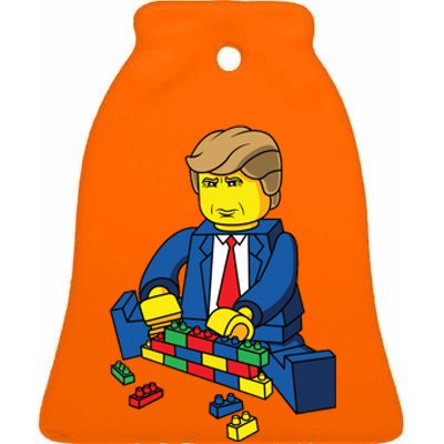 Donald Trump Build A Wall Ceramic Bell Ornament