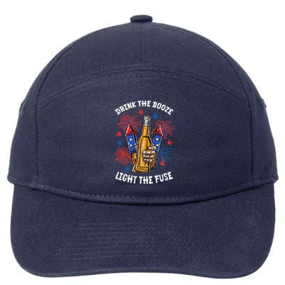 Drink The Booze Light The Fuse Fireworks 7-Panel Snapback Hat