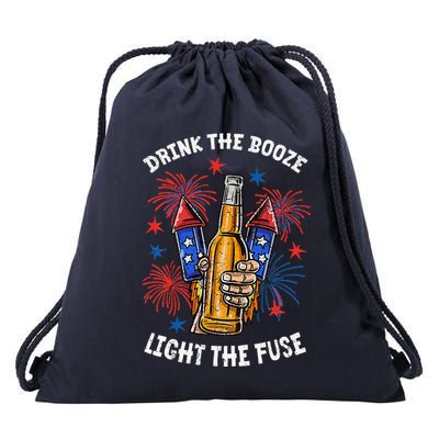 Drink The Booze Light The Fuse Fireworks Drawstring Bag
