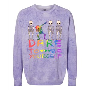 Dare To Be Yours Lgbtq+ Pride Awareness Movet Gift Colorblast Crewneck Sweatshirt