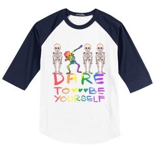 Dare To Be Yours Lgbtq+ Pride Awareness Movet Gift Baseball Sleeve Shirt